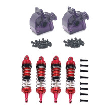 4Pcs Adjustable All Metal Shock Absorbers Damper with Metal Differential Gearbox Housing Cover