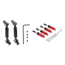 4Pcs Alloy , Red & 2Pcs Metal Front Rear Drive Shaft for 1/16 Wpl B36 B16 C1 C14 C24 B24