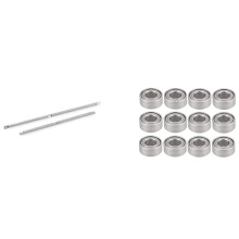 2PCS Front & Rear Axle Shaft with 12PCS Steel Bearing 3X6X2mm