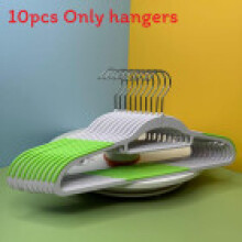 (SolidGreen)Big White Plastic Hanger With Wide Shoulders And Nonslip Surface For Organizing Home