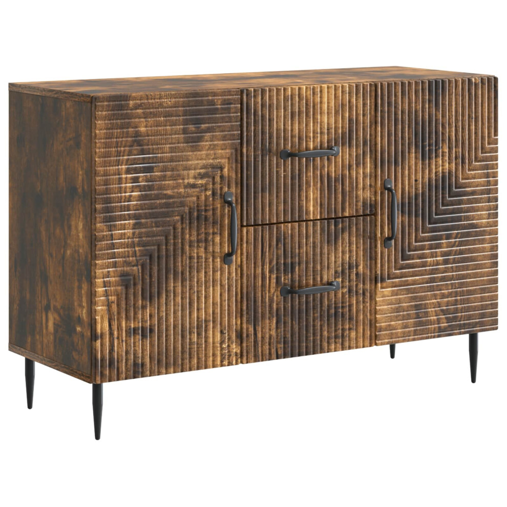 Vidaxl Sideboard Smoked Oak 89 X 34.5 X 60 Cm Engineered Wood