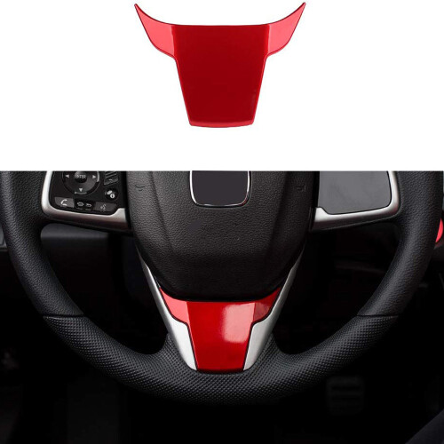 Car Steering Wheel Cover Interior Trim Panel for 10Th Gen   2020 2019 2018 2017 2016 - Red 1