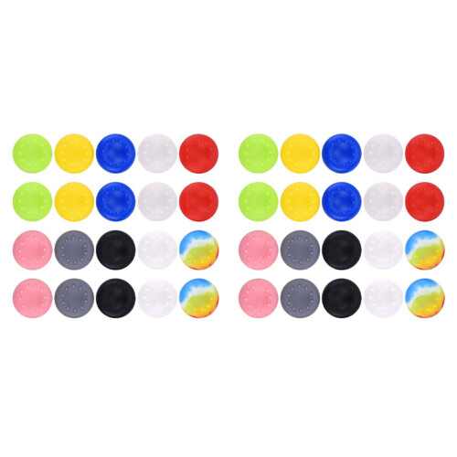 40X Silicone Thumb Grips Caps Stick Protect Cover for  One, PS4 Controllers 1