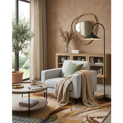 Beliani Armchair SAVALEN Fabric Light Grey 1