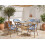 Beliani Bistro Table CASPRI 80 cm 80 cm PE Rattan Blue/ White 2