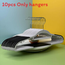 (SolidBlack)Big White Plastic Hanger With Wide Shoulders And Nonslip Surface For Home Organizing