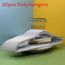 (StripeWhite)Big White Plastic Hanger With Wide Shoulders And Nonslip Surface For Home Organizing