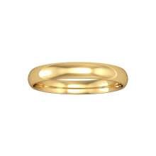 Jewelco London 9ct Yellow Gold - 3mm Essential Light Court-Shaped Band Commitment / Wedding Ring - RNR02430L