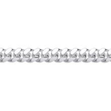 Jewelco London Rhodium Plated Sterling Silver Miami Cuban Court Curb Link Chain Bracelet 8mm 7.5 inch - GVCH57-7.5