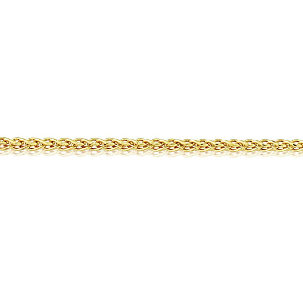 Jewelco London 9Ct Yellow Gold Silky Spiga Pendant Chain Necklace - 1.1Mm Gauge - Cnnr02962