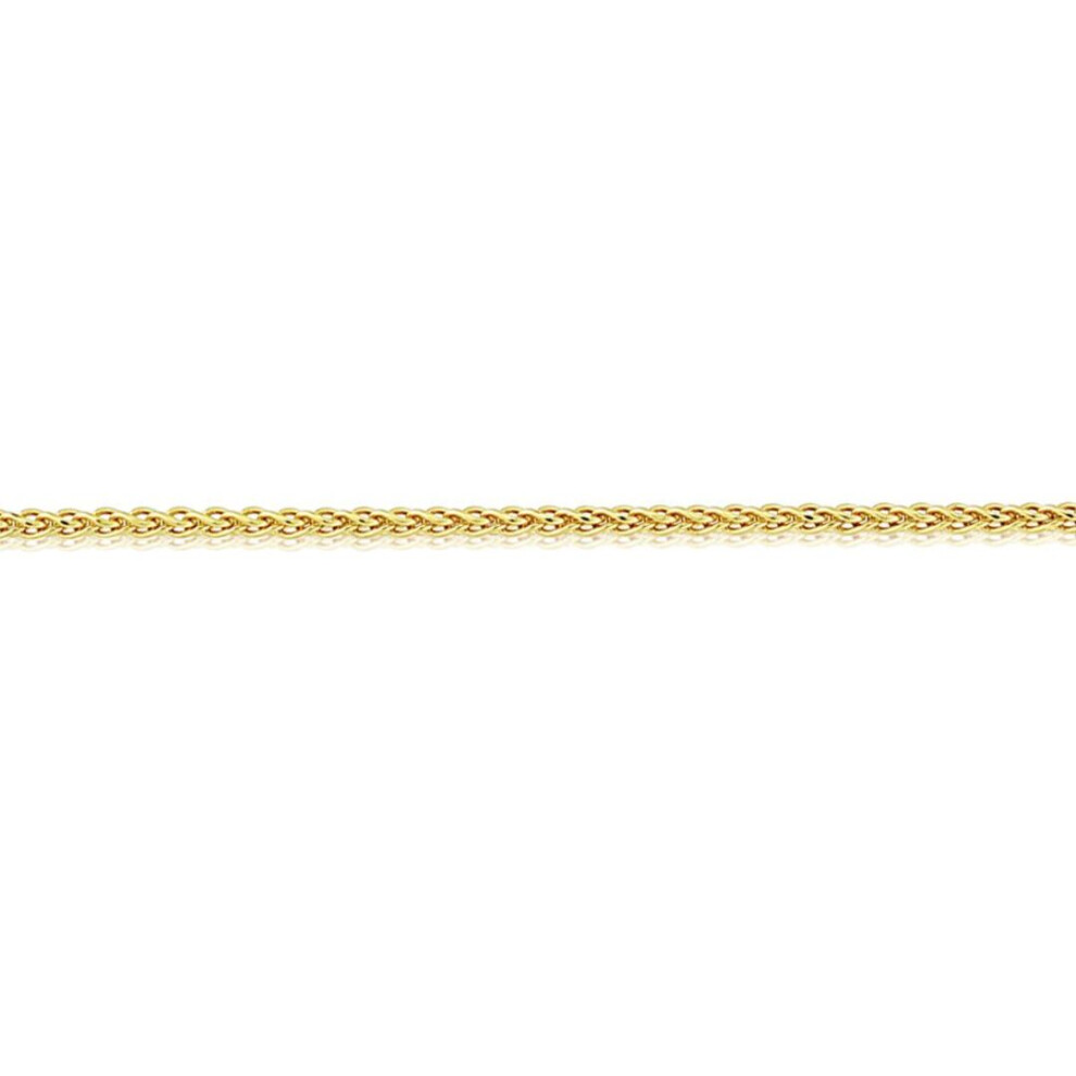 Jewelco London 9Ct Yellow Gold Silky Spiga Pendant Chain Necklace - 1.5Mm Gauge - Cnnr02963