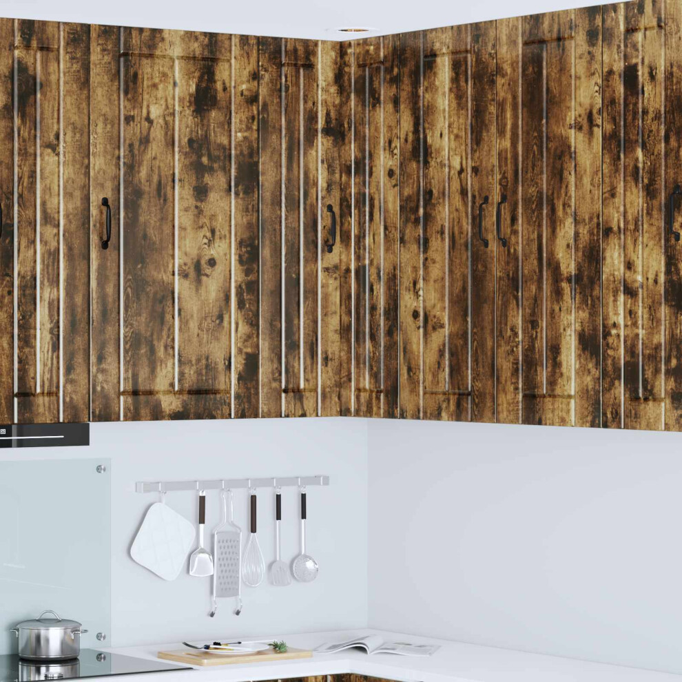 Vidaxl Wall Corner Cabinet Lucca Smoked Oak 57 X 57 X 100 Cm