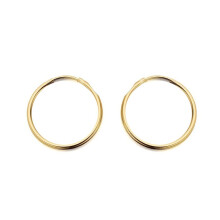 Jewelco London Ladies 9ct Yellow Gold Plain Polished Sleeper 1mm Hoop Earrings 17.5mm - JER828B