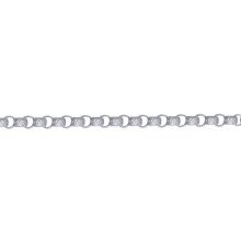 Jewelco London Rhodium Silver Carved Filigree Belcher Chain Bracelet - ACN048A-7.5