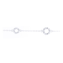 Jewelco London Rhodium Silver Round CZ Star Ring Charm Bracelet - ABB217
