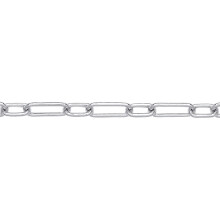 Jewelco London Ladies Rhodium Plated Sterling Silver Oval Pill Paper Clip Chain Necklace 5mm 20 inch 50cm - GVK439