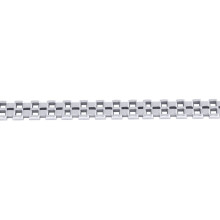 Jewelco London Ladies Platinum Plated Sterling Silver Presidential Watch Link Strap Bracelet 10mm 7.5 inch - GVB556