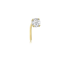 Jewelco London 9ct Gold Cubic Zirconia 4-Claw Solitaire L-Post Nose Stud, 3mm - 1-70-0709