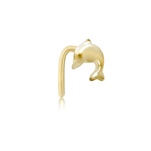 Jewelco London 9ct Gold Leaping Dolphin L-Post Nose Stud, 5mm - 1-70-0679
