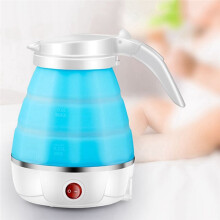 Foldable Electric Kettle 0.6L Portable Electric Kettle Household Travel Water Heater Silicone Compression EU Plug