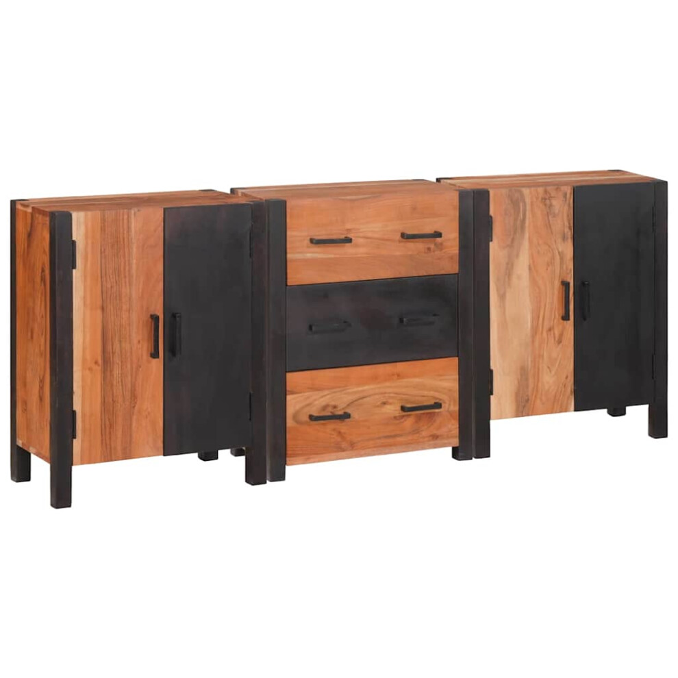 Vidaxl Sideboard 3 Pcs Brown 55 X 30 X 75 Cm Solid Acacia Wood