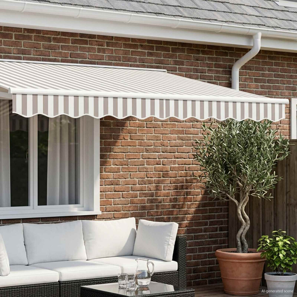 Vidaxl Awning Valance Replacement Light Grey And White 5 M Polyester