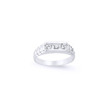 (D) Jewelco London Boys Sterling Silver Cubic Zirconia Watch Style ID Signet Ring - GVR10K