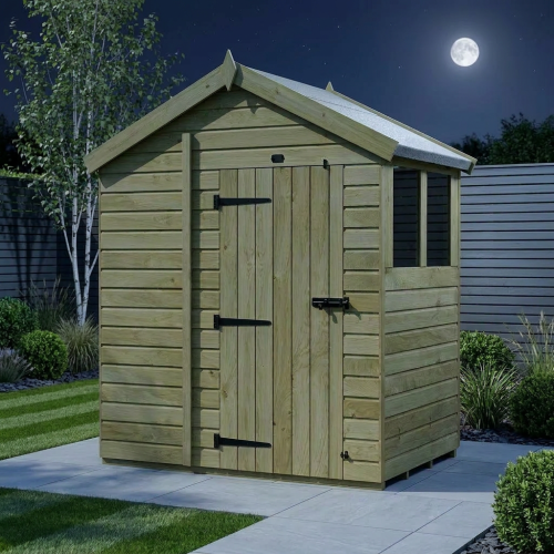 4 x 6 Apex Shed Tanalised (Single Door, With Windows) 2