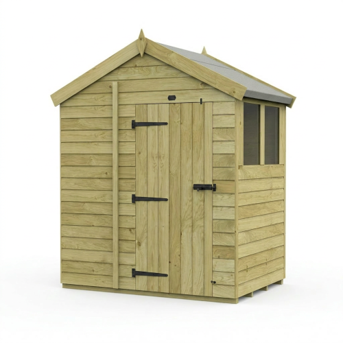 4 x 6 Apex Shed Tanalised (Single Door, With Windows) 1