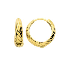 Jewelco London Yellow Gold-Plated Sterling Silver Tapered Twist Croissant Huggie Hoop Earrings - ER229