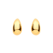 Jewelco London Yellow Gold-Plated Sterling Silver Molten Puffed Organic Teardrop Pear Drop Earrings - EAG1438