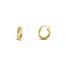 Jewelco London Gold-plated Sterling Silver Twist Hoop Earrings 3mm 15mm - AER001A-GP