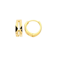 Jewelco London Yellow Gold-Plated Sterling Silver Faceted Split Band Huggie Hoop Earrings - ER219