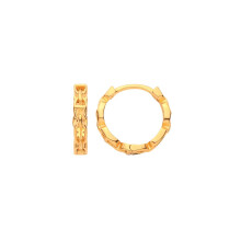 Jewelco London Yellow Gold-Plated Sterling Silver Mariner Chain Link Huggie Hoop Earrings - ER221