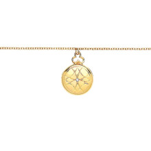 Jewelco London Ladies Gold-Plated Sterling Silver White cubic Zirconia Window Style Round Locket Charm Bracelet - GVB376
