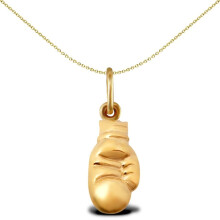Jewelco London Ladies 9ct Yellow Gold Boxing Glove Charm Pendant - JPC236