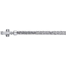Jewelco London Ladies Sterling Silver Cubic zirconia Sparkling Popcorn Loop Charm Bracelet 4mm 7.5 inch - GVB359