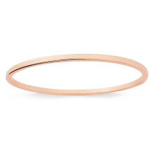 Jewelco London Ladies 9ct Pink Rose Gold 2.5mm Square Tube Oval Bangle Bracelet - BNNR02388