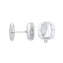 Jewelco London Mens Sterling Silver Polished Sunburst Swivel Cufflinks - CUG1003