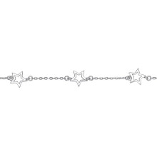Jewelco London Ladies Sterling Silver 5 Star Meltzer Superstar Charm Bracelet 8mm - GVB439