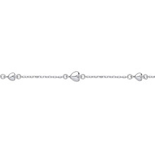 Jewelco London Ladies Sterling Silver Love Heart Per Inch Charm Bracelet 5mm 6.5 inch - GVB445
