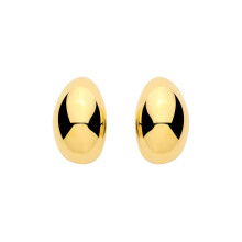 Jewelco London Yellow Gold-Plated Sterling Silver Molten Puffed Organic Teardrop Pear J-Hoop Drop Earrings - EAG1442