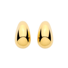 Jewelco London Yellow Gold-Plated Sterling Silver Molten Puffed Organic Teardrop Pear Drop Earrings - EAG1447