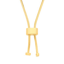 Jewelco London Yellow Gold-Plated Sterling Silver Adjustable Slider Snake Link Lariat Necklace - GVK578