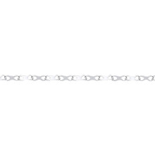 Jewelco London Rhodium Plated Sterling Silver Figure-eight Infinity Kiss Ribbon Chain Link Necklace - GVK570