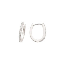 Jewelco London Ladies Sterling Silver Cubic Zirconia Huggie Hoop Earrings _DELETE_mm - GVE405