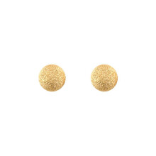 Jewelco London Ladies 9ct Yellow Gold Frosted Ball Bead Stud Earrings, 5mm - JES311