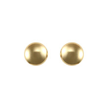 Jewelco London Ladies 9ct Yellow Gold Button Pebble Stud Earrings, 6mm - JES308