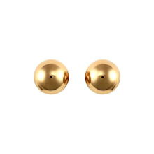 Jewelco London Ladies 9ct Yellow Gold Ball Bead Stud Earrings, 10mm - JES307