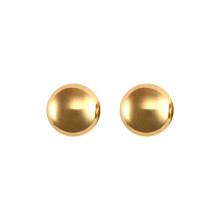 Jewelco London Ladies 9ct Yellow Gold Button Pebble Stud Earrings, 7mm - JES309